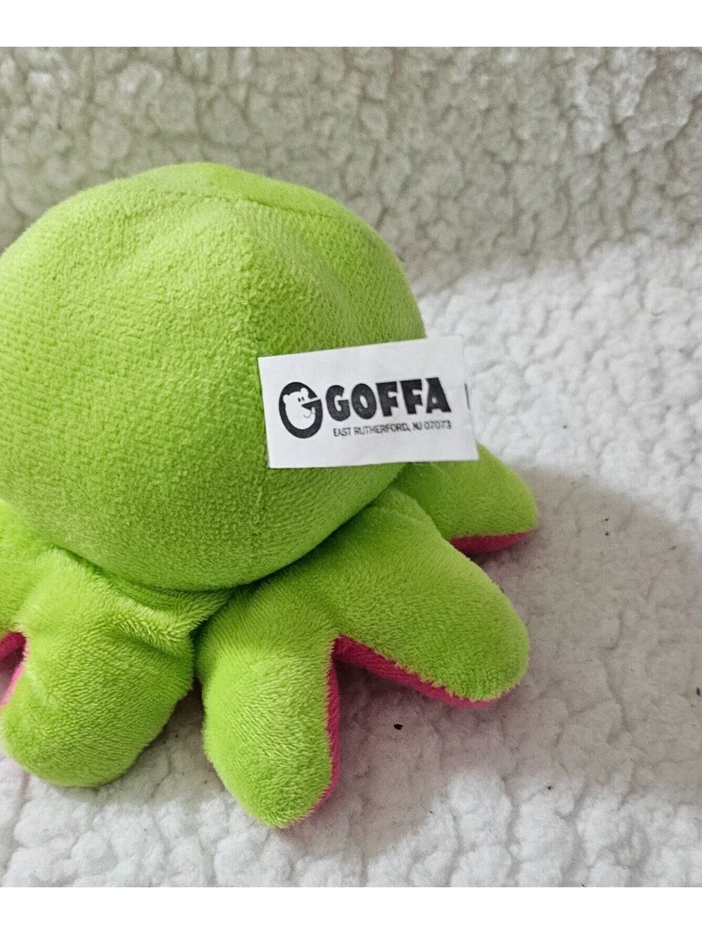 Goffa Octopus Plush Toy Green & Pink Smiling Stuffed Animal 5